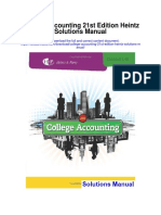 College Accounting 21st Edition Heintz Solutions Manual
