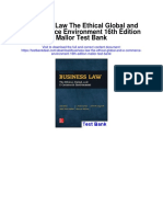Business Law The Ethical Global and e Commerce Environment 16th Edition Mallor Test Bank