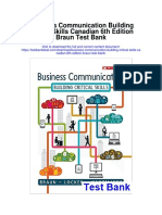 Business Communication Building Critical Skills Canadian 6th Edition Braun Test Bank