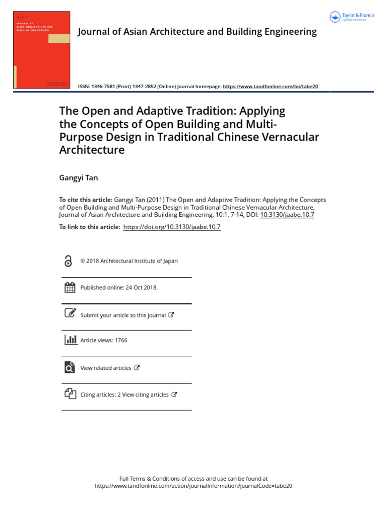 The Open and Adaptive Tradition Applying The Concepts of Open Building
