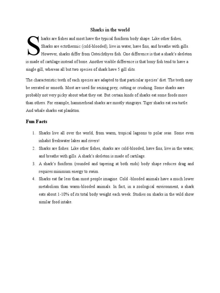 Sharks in The World | PDF
