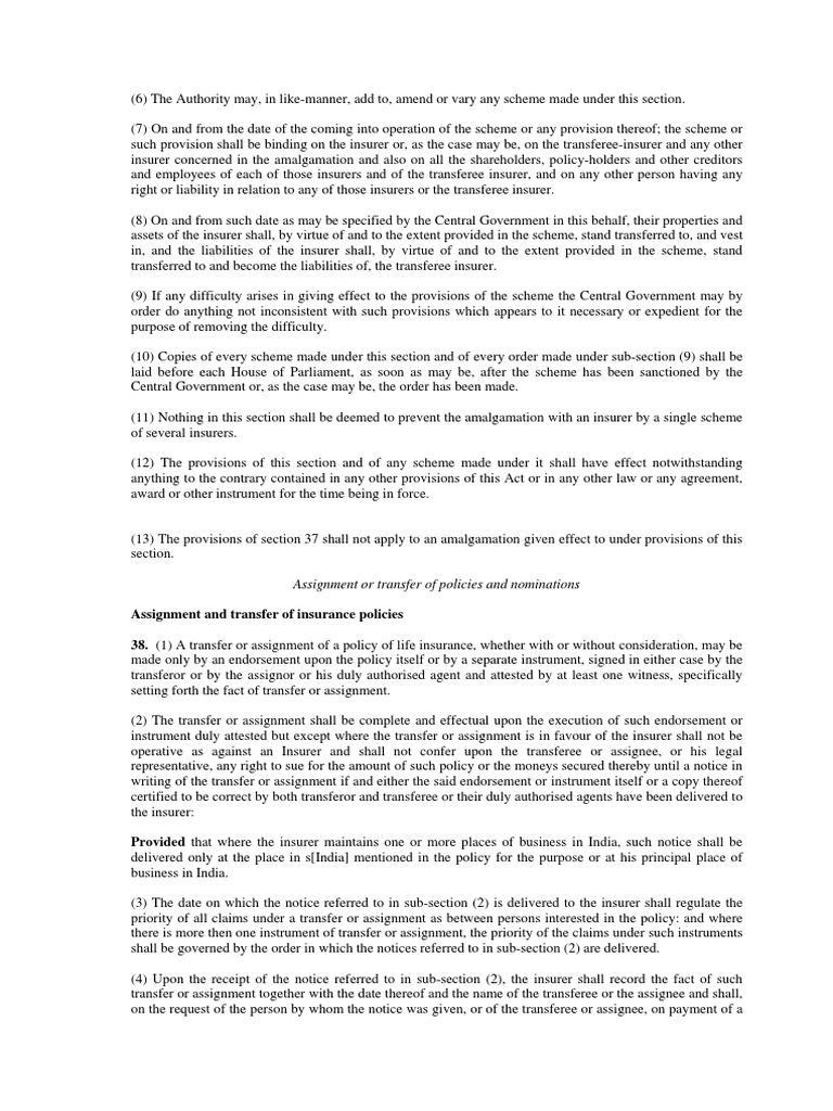 Sec 38 39 47 Pdf Assignment Law Insurance