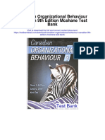 Canadian Organizational Behaviour Canadian 9th Edition Mcshane Test Bank
