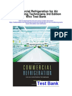 Commercial Refrigeration For Air Conditioning Technicians 3rd Edition Wirz Test Bank