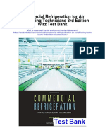 Commercial Refrigeration for Air Conditioning Technicians 3rd Edition Wirz Test Bank