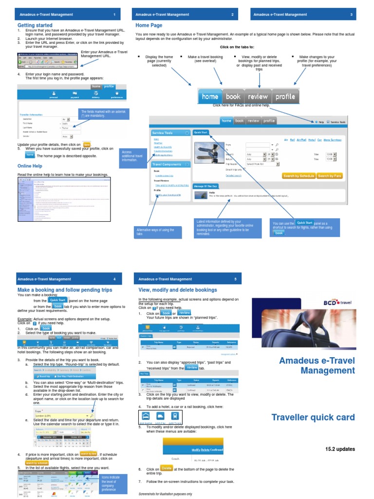 Amadeus e-Travel Management Guide | PDF | Login | Computing