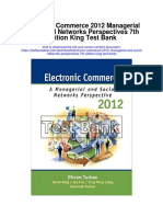 Electronic Commerce 2012 Managerial and Social Networks Perspectives 7th Edition King Test Bank