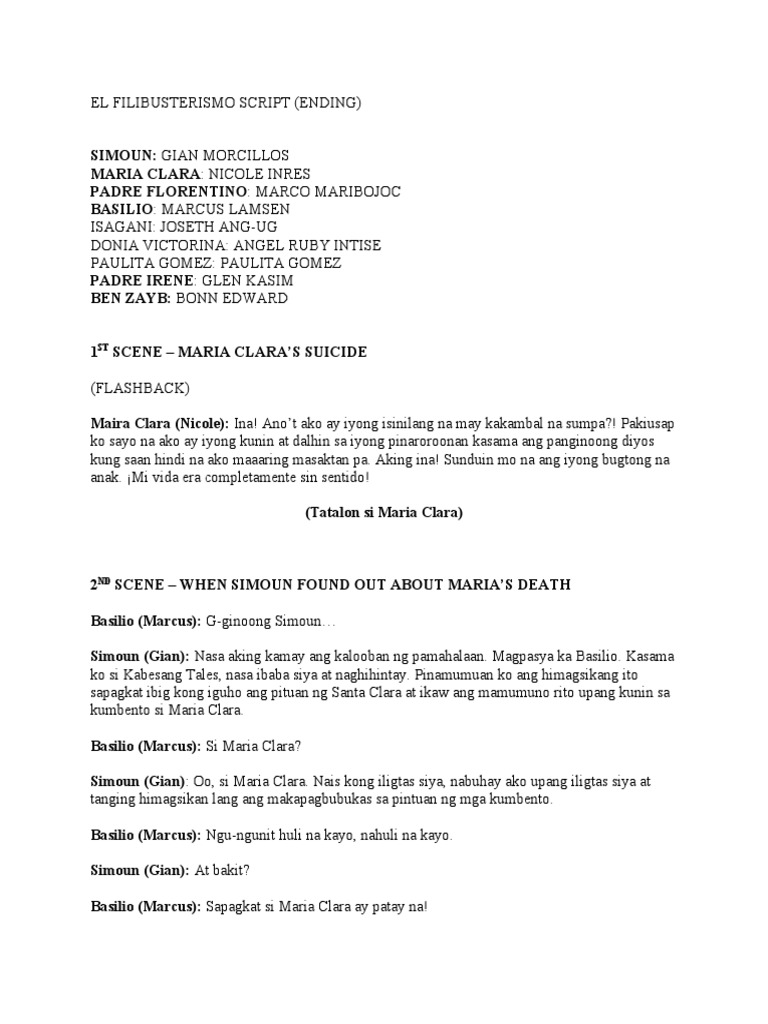 El-Filibusterismo-Script With Ending | PDF
