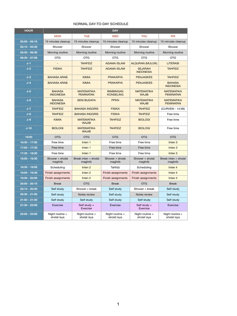 Schedule PDF