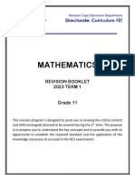 Mathematics Grade 11 Revision Term 1 - 2023