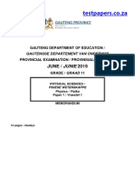 Gr11 Phy P1 (English and Afrikaans) June 2019 Possible Answers