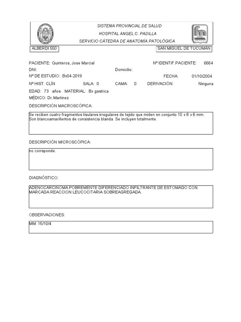 GASTRIC CANCER CERTIFICATION FORM visual data 7