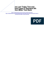Business Law Today Text and Summarized Cases e Standard 9th Edition Miller Test Bank