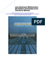 Contemporary Business Mathematics Canadian 9th Edition Hummelbrunner Solutions Manual