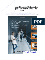 Contemporary Business Mathematics For Colleges 17th Edition Deitz Test Bank