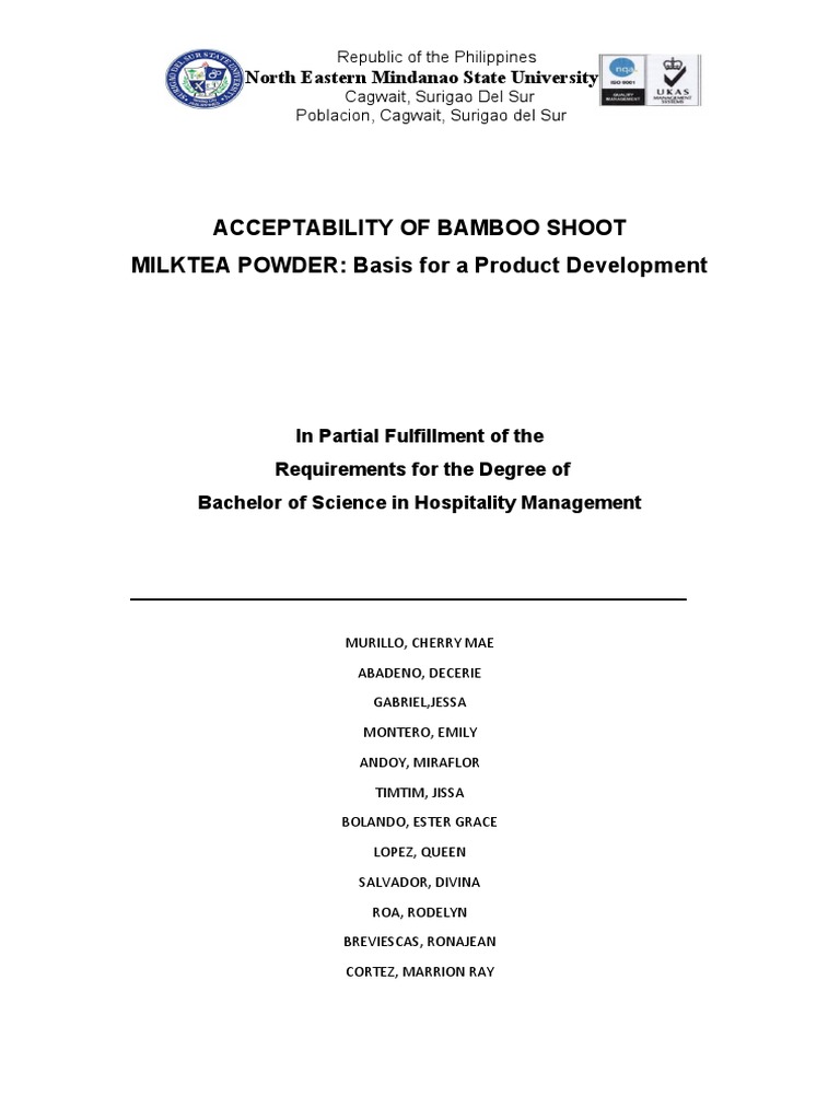 Acceptability of Bamboo Shoot Front Page PDF