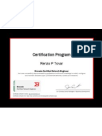 Brocade Certified Network Engineer 2010 Certificate