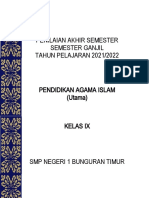 Penilaian Akhir Semester Semester Ganjil TAHUN PELAJARAN 2021/2022