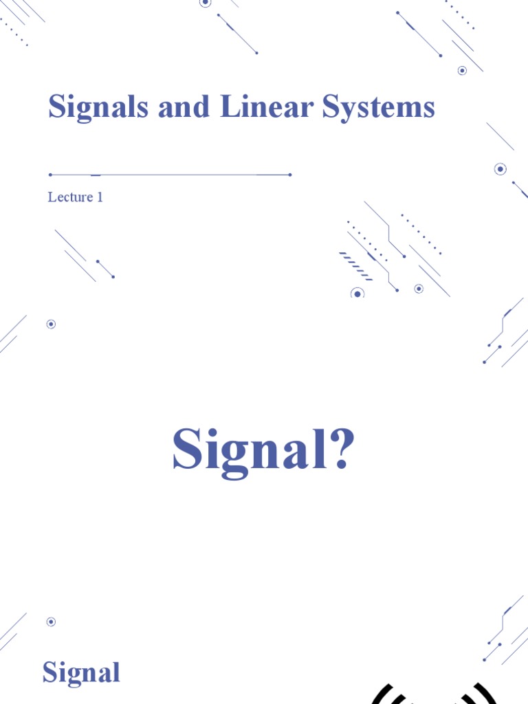 Signals and Linear Systems Introduction PDF