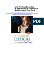 Childrens Thinking Cognitive Development and Individual Differences 6th Edition Bjorklund Test Bank