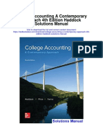 College Accounting A Contemporary Approach 4th Edition Haddock Solutions Manual