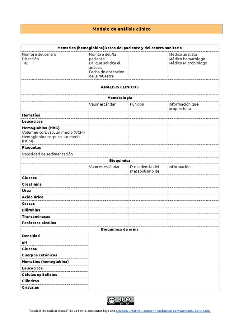 Modelo de Análisis Clínico | PDF