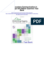 Close Encounters Communication in Relationships 5th Edition Guerrero Test Bank