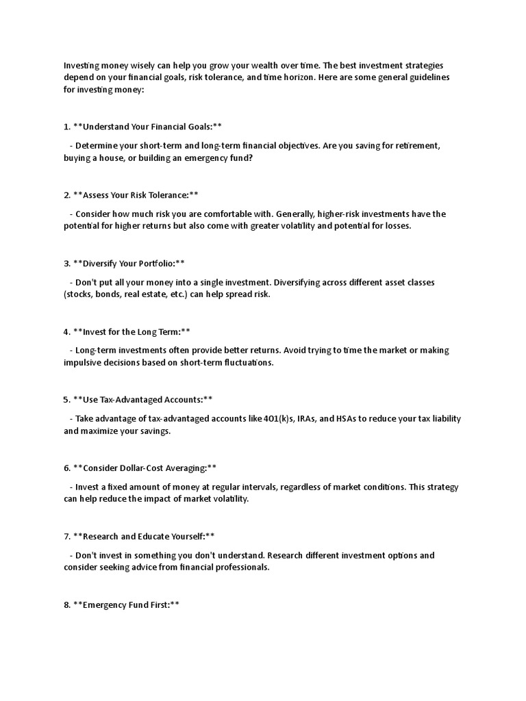 Investment Ideas PDF Investing Investment Fund