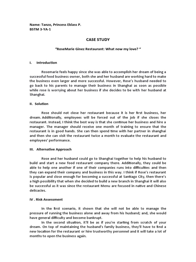 Tanzo Princess Case Study PDF Restaurants Business