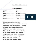 Present Simple Worksheet (Affirmative Form)