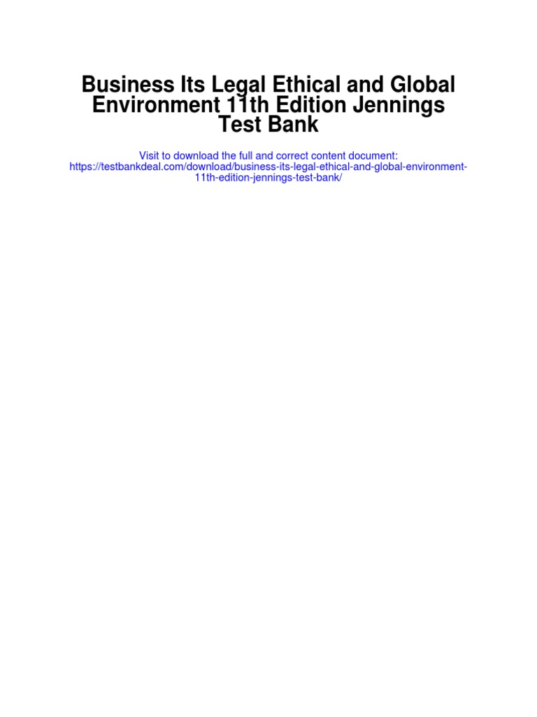 business-its-legal-ethical-and-global-environment-11th-edition-jennings