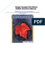 Calculus Single Variable 6th Edition Hughes Hallett Solutions Manual