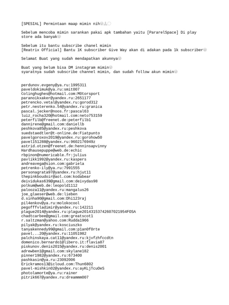 Akun Login Moonton GRATIS (Reatrix Official) PDF