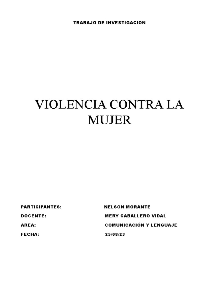Violencia Contra la Mujer | PDF | La violencia contra las mujeres ...