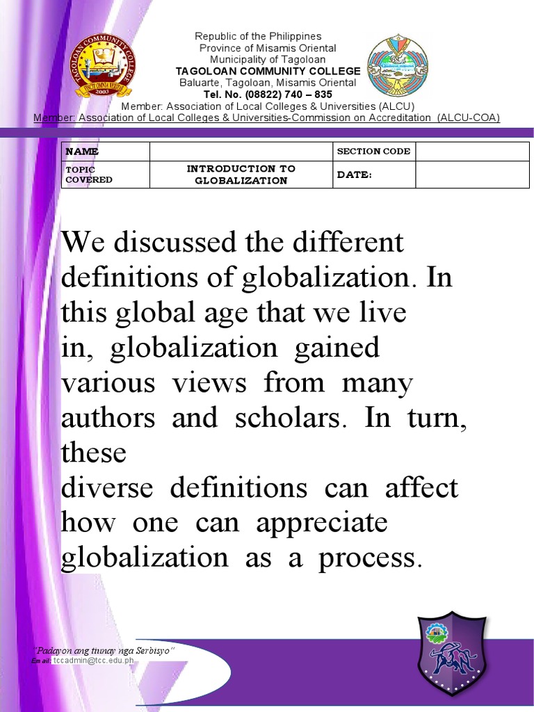 Understanding Globalization Concepts Pdf Social Science