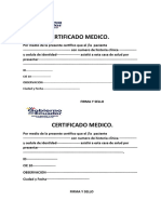 Modelo de Certificado Medico