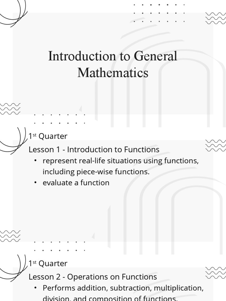 General Mathematics Overview 1st & 2nd Quarter | PDF | Function ...