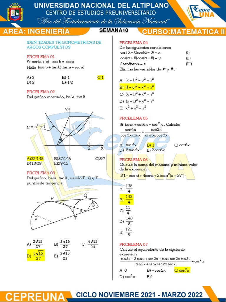 Semana 10 - Matematica II | PDF