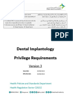 Dental Implantology Privilege Requirements: Health Policies and Standards Department Health Regulation Sector (2021)
