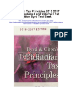 Canadian Tax Principles 2016 2017 Edition Volume I and Volume II 1st Edition Byrd Test Bank