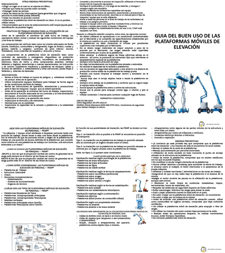 Medidas de Seguridad en Plataformas Elevadoras | PDF | Camión ...