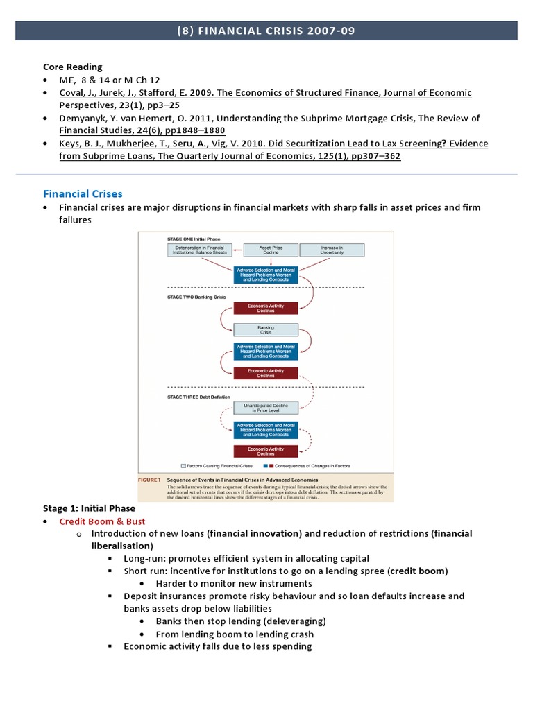Financial Crisis 2007-09 | PDF | Collateralized Debt Obligation