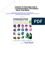 Communication in Everyday Life A Survey of Communication 3rd Edition Duck Test Bank