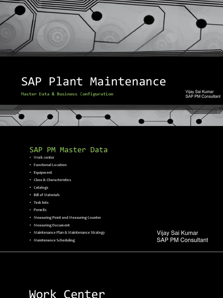 SAP Plant Maintenance Master Data PDF Computing Computer Programming