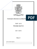 Fundação Armando Alvares Penteado Faap - 2015 Processo Seletivo 08-11-2015. Bloco II