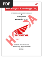 Honda Report Enterprice Analysis