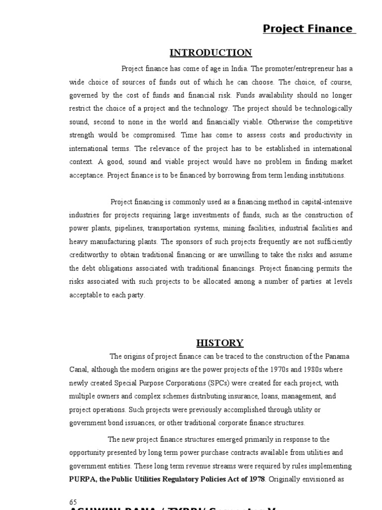 Project Finance PURPA, The Public Utilities Regulatory Policies Act of