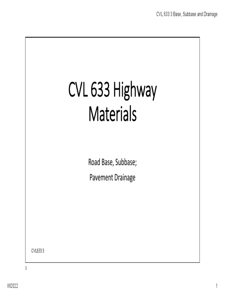Highway Materials: Base, Subbase, Drainage | PDF | Road Surface | Drainage