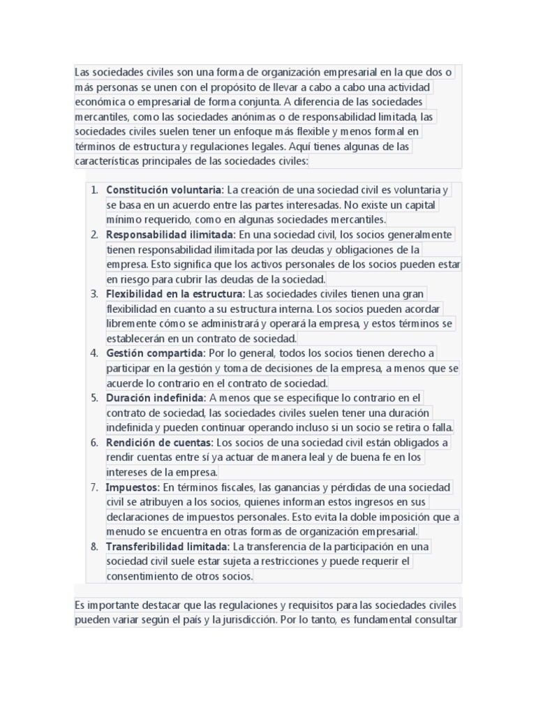 Diferencias entre Sociedades y Asociaciones | PDF | Sociedad
