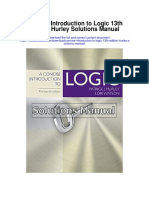 Concise Introduction To Logic 13th Edition Hurley Solutions Manual
